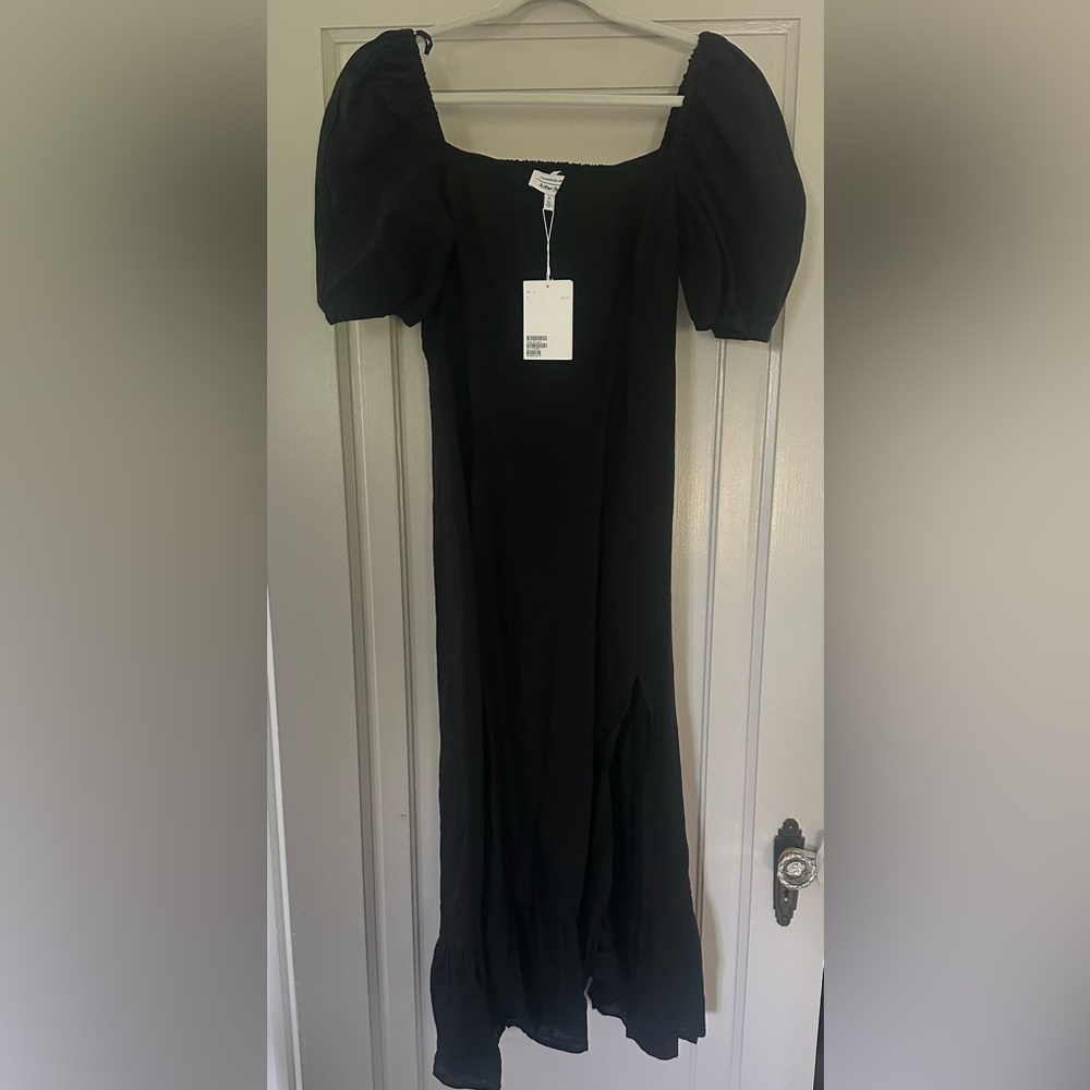 & Other Stories Black Linen Dress NWT